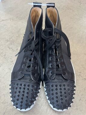Christian Louboutin Black Spiked High-Top Sneakers
